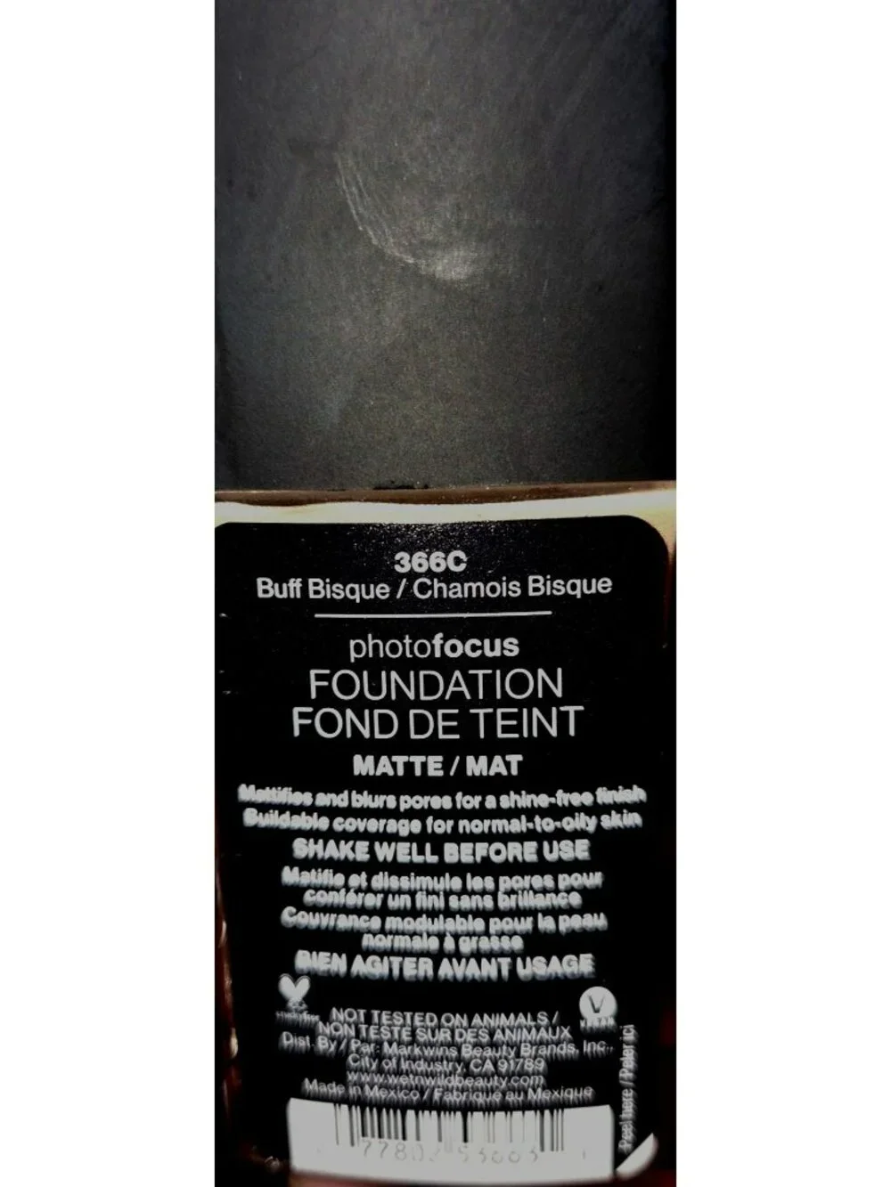 Wet N Wild Photo Focus Matte Liquid Foundation Buff Bisque 366C 1.0 Fl Oz Light